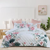 Duvet Covers: Bianca Coleraine White Floral Printed Bedspread Set King Single