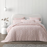 Quilts & Duvets: Bianca Ella Blush Cotton Chenille Floral Bedspread Set Super King