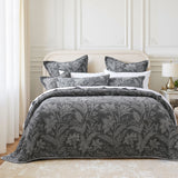Duvet Covers: Bianca Maidstone Grey Floral Jacquard Bedspread Set Queen