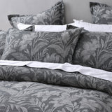 Duvet Covers: Bianca Maidstone Grey Floral Jacquard Bedspread Set Super King