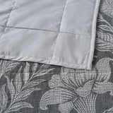 Duvet Covers: Bianca Maidstone Grey Floral Jacquard Bedspread Set Super King