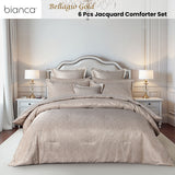 Quilts & Duvets: Bianca Bellagio Gold 6 Pcs Jacquard Geometric Comforter Set Queen/King