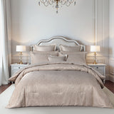 Quilts & Duvets: Bianca Bellagio Gold 6 Pcs Jacquard Geometric Comforter Set Super King