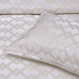 Quilts & Duvets: Bianca Firenze Pearl 6 Pcs Jacquard Geometric Comforter Set Super King