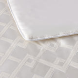 Quilts & Duvets: Bianca Firenze Pearl 6 Pcs Jacquard Geometric Comforter Set Super King
