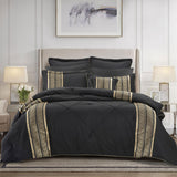 Quilts & Duvets: Bianca Raffaello Black 6 Pcs Jacquard Comforter Set Queen/King
