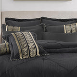 Quilts & Duvets: Bianca Raffaello Black 6 Pcs Jacquard Comforter Set Queen/King