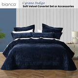 Quilts & Duvets: Bianca Cyrano Indigo Soft Velvet Polyester Quilted Coverlet Set Queen/King