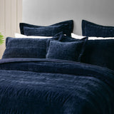Quilts & Duvets: Bianca Cyrano Indigo Soft Velvet Polyester Quilted Coverlet Set Queen/King