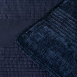 Quilts & Duvets: Bianca Cyrano Indigo Soft Velvet Polyester Quilted Coverlet Set Queen/King