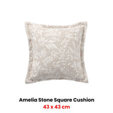 Cushions & Throws: Bianca Ameila Stone Square Filled Cushion 43 x 43cm