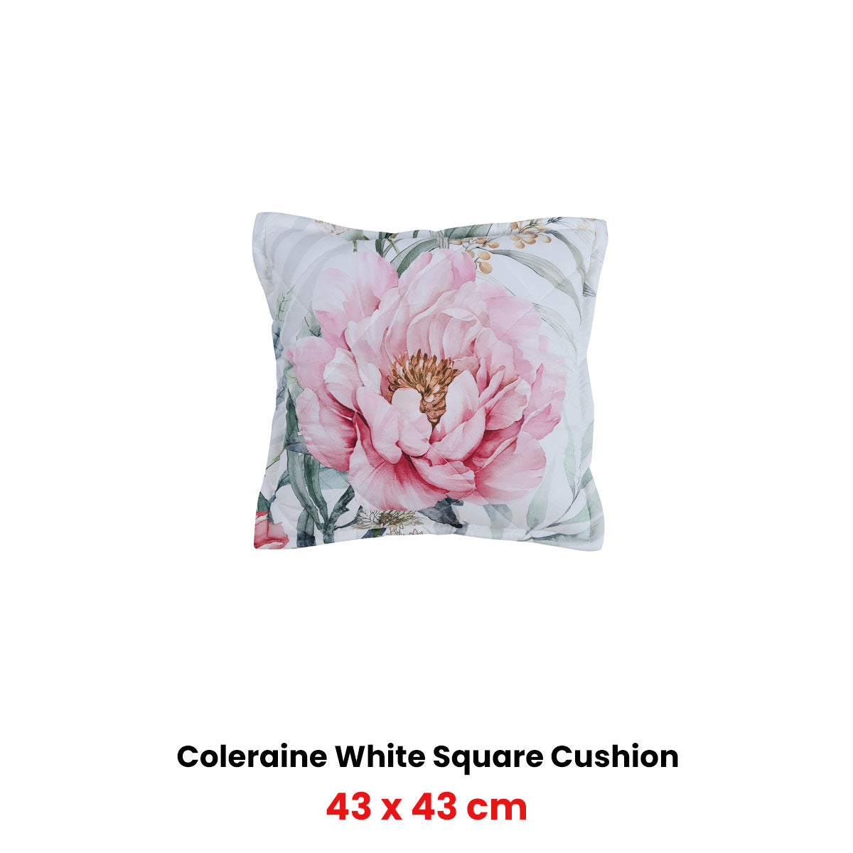 Cushions & Throws: Bianca Coleraine White Coordinate Square Filled Cushion 43 x 43cm