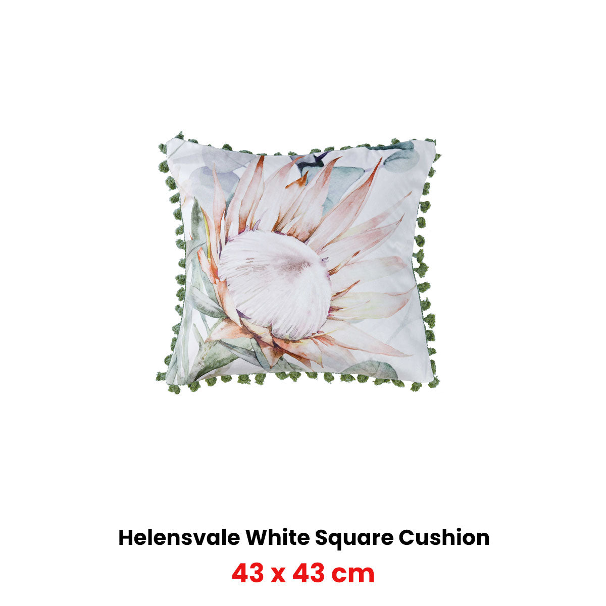 Cushions & Throws: Bianca Helensvale White Velvet Square Filled Cushion 43 x 43cm