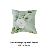 Cushions & Throws: Bianca Salisbury Sage Velvet Square Filled Cushion 43 x 43cm