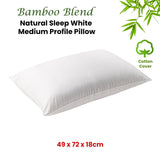Pillows: Bianca Natural Sleep White Bamboo Blend Medium Profile Pillow