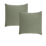 Pillowcases: Bianca Pair of Bari Green European Pillowcases 65 x 65cm