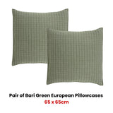 Pillowcases: Bianca Pair of Bari Green European Pillowcases 65 x 65cm