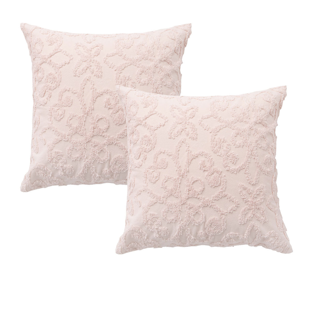 Pillowcases: Bianca Pair of Ella Blush European Pillowcases 65 x 65cm