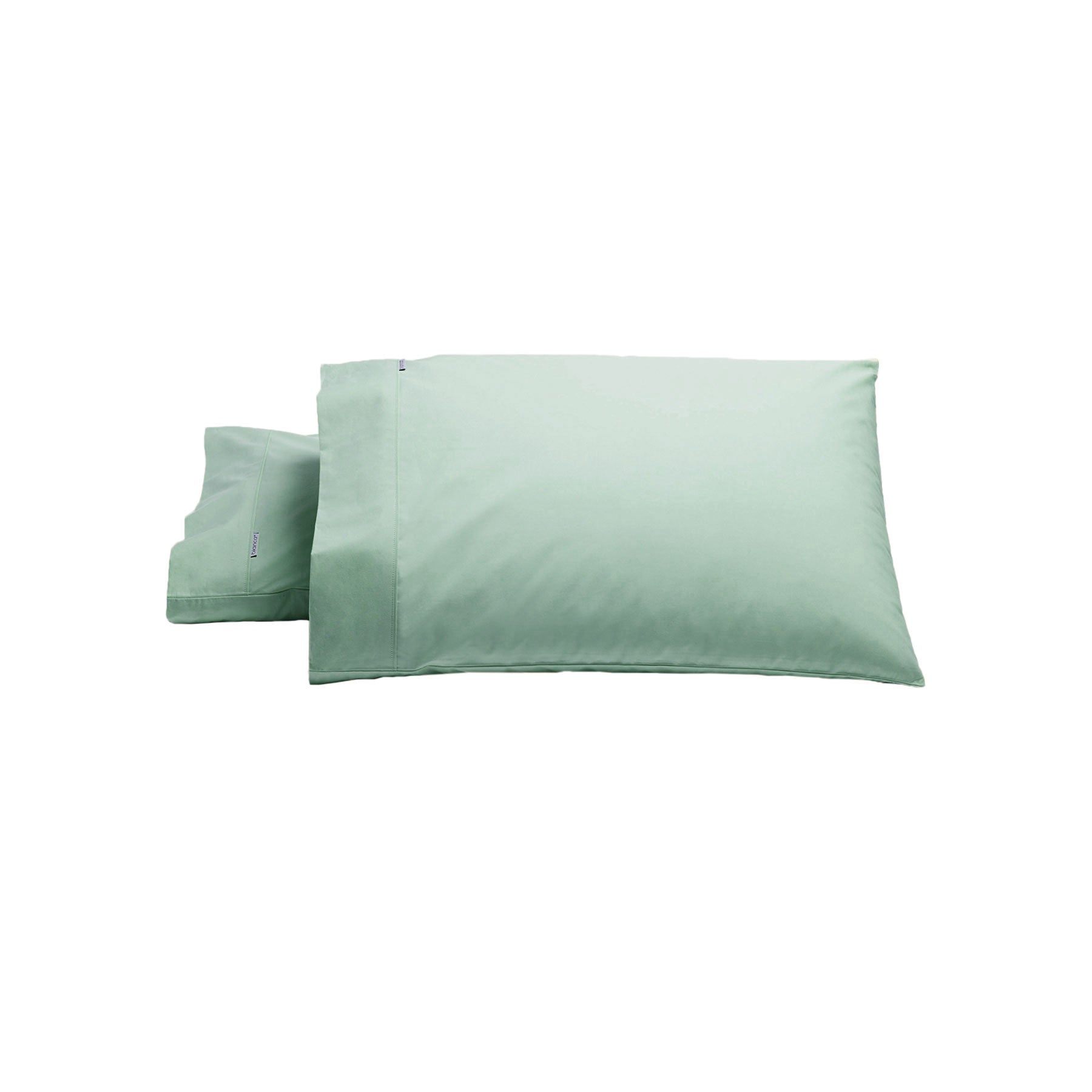 Pillowcases: Bianca Pair of Heston Cotton Percale Standard Pillowcases Sage