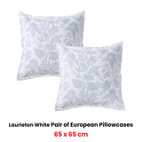 Pillowcases: Bianca Pair of Laurieton White European Pillowcases 65 x 65cm