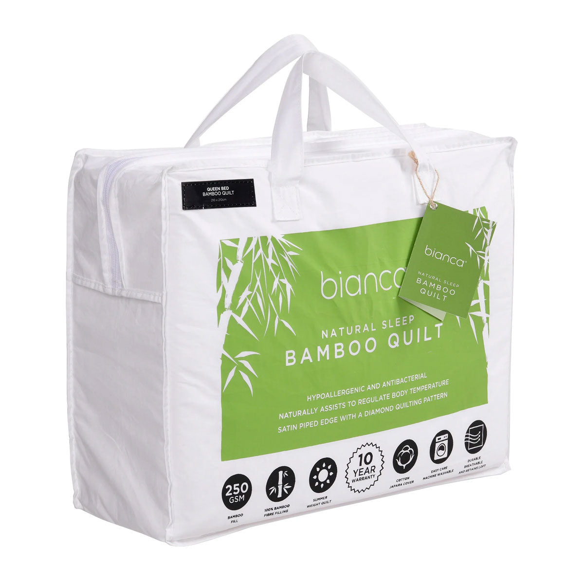 Quilts & Duvets: Bianca 250GSM Natural Sleep Bamboo Summer Quilt Queen