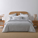 Duvet Covers: Bianca Pesaro Grey Polyester Cotton Quilt Cover Set Queen