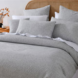 Duvet Covers: Bianca Pesaro Grey Polyester Cotton Quilt Cover Set Queen
