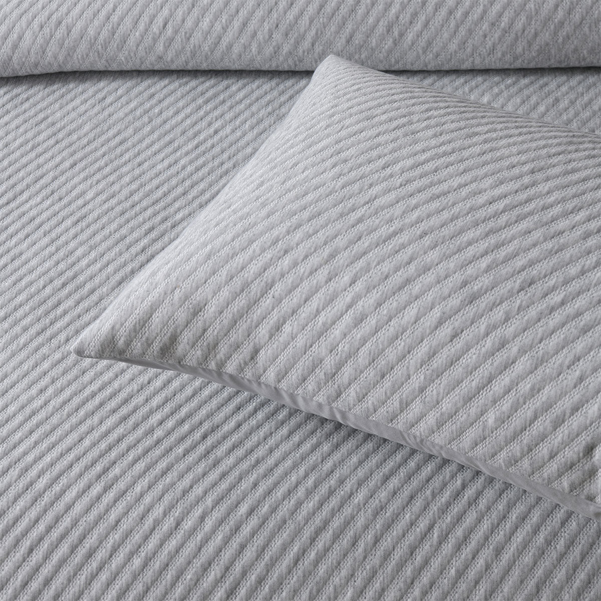 Duvet Covers: Bianca Pesaro Grey Polyester Cotton Quilt Cover Set Super King