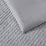 Duvet Covers: Bianca Pesaro Grey Polyester Cotton Quilt Cover Set Super King
