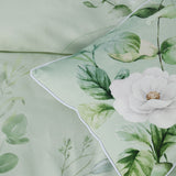 Duvet Covers: Bianca Salisbury Sage Floral Cotton Sateen Quilt Cover Set Super King