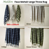 Blankets & Throws: Bianca Maldon Faux Mohair Large Throw Rug 150 x 220 cm Silver