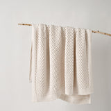 Blankets & Throws: Bianca Sofala Cream Polyester Chenille Throw Rug 130 x 170 cm