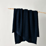Blankets & Throws: Bianca Sofala Indigo Polyester Chenille Throw Rug 130 x 170 cm