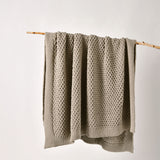 Blankets & Throws: Bianca Sofala Taupe Polyester Chenille Throw Rug 130 x 170 cm