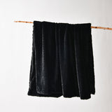 Blankets & Throws: Bianca Tambar Black Faux Fur Throw Rug 130 x 170 cm