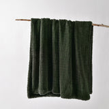 Blankets & Throws: Bianca Tambar Forest Green Faux Fur Throw Rug 130 x 170 cm