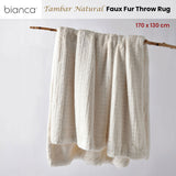 Blankets & Throws: Bianca Tambar Natural Faux Fur Throw Rug 130 x 170 cm