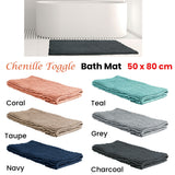 Bath Mats & Rugs: Chenille Toggle Bath Mat 50 x 80cm Coral