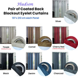 Curtains & Drapes: Emporio Hudson Pair of Coated Back Blockout Eyelet Curtains 137 x 213cm each Cherry Red (Labelled as Burgundy)