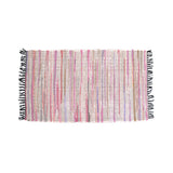 Floor Rugs: Tonal Chindi Cotton Handmade Floor Mat with Tassels 70 x 120 cm Bright Multi