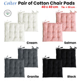 Cushions & Throws: Set of 2 Colter Cotton Chair Pads Cream