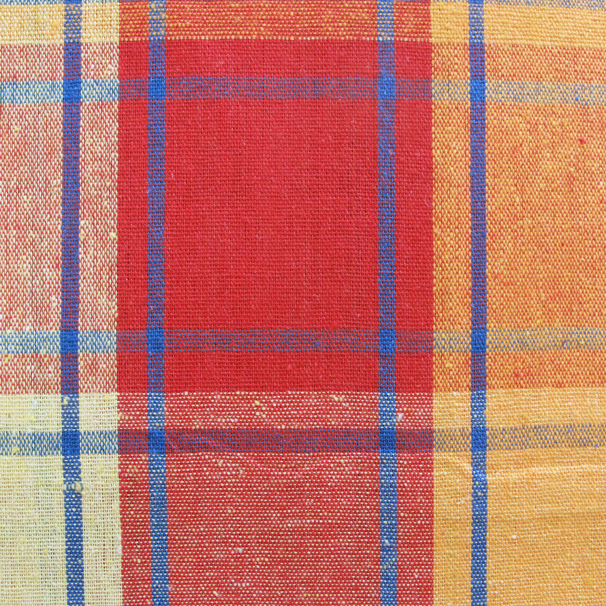 Table Linen & Kitchen Towels: Cotton Plaid Checks Round Table Cloth 180cm Diameter Yellow