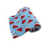 190GSM Girls Cute Ultra Soft Coral Fleece Throw 127 x 152cm Watermelon & Cherries