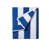 Beach Towels: 400GSM Cabana Stripe Cotton Polyester Beach Towel Blue