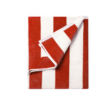 Beach Towels: 400GSM Cabana Stripe Cotton Polyester Beach Towel Red