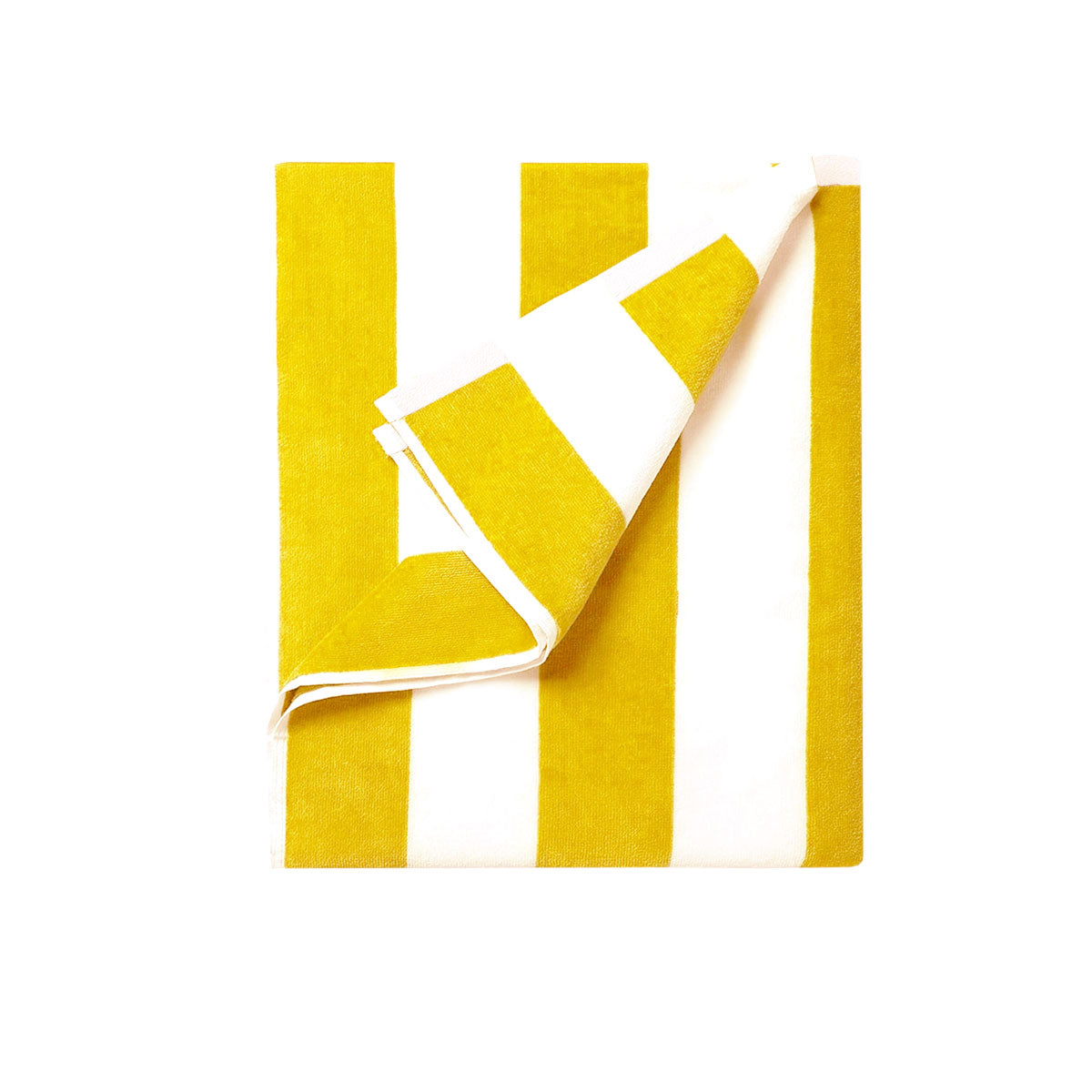 Beach Towels: 400GSM Cabana Stripe Cotton Polyester Beach Towel Yellow