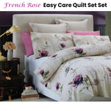 Duvet Covers: Belmondo French Rose Easy Care Quilt Cover Set King