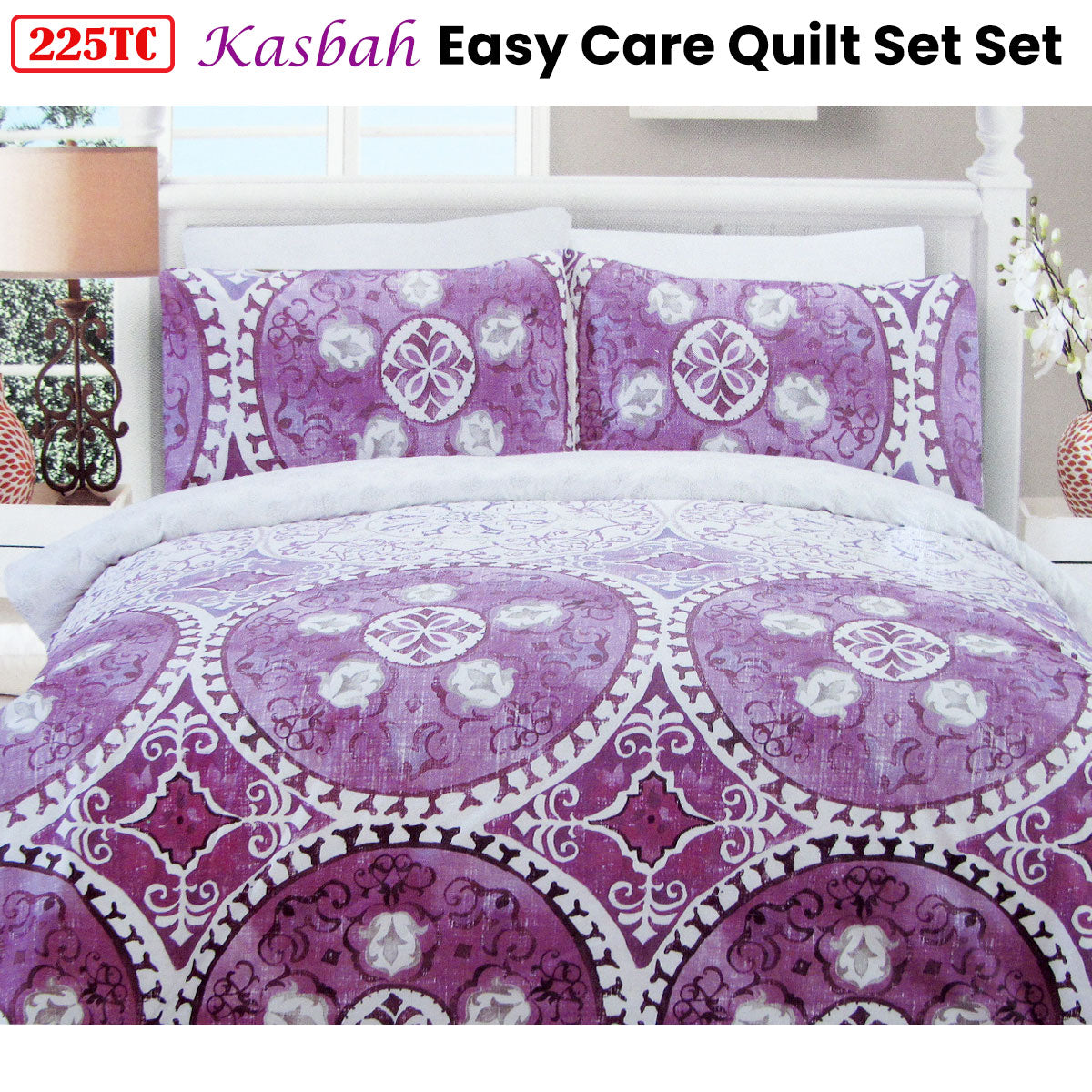 Duvet Covers: 225TC Kasbah Mandala Cotton Rich Easy Care Quilt Cover Set Queen