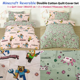 Duvet Covers: MOJANG Minecraft Reversible Cotton Boys Girls Quilt Cover Set Double