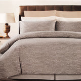 Duvet Covers: Weaves Coffee Easy Care Quilt Cover Set Double